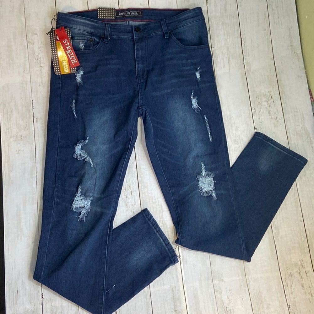 Mens American Breed Jeans Denim Distressed Pants Jeans Size 34